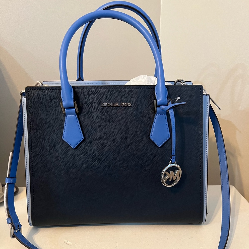 Michael Kors NWT blue Hope satchel handbag tote